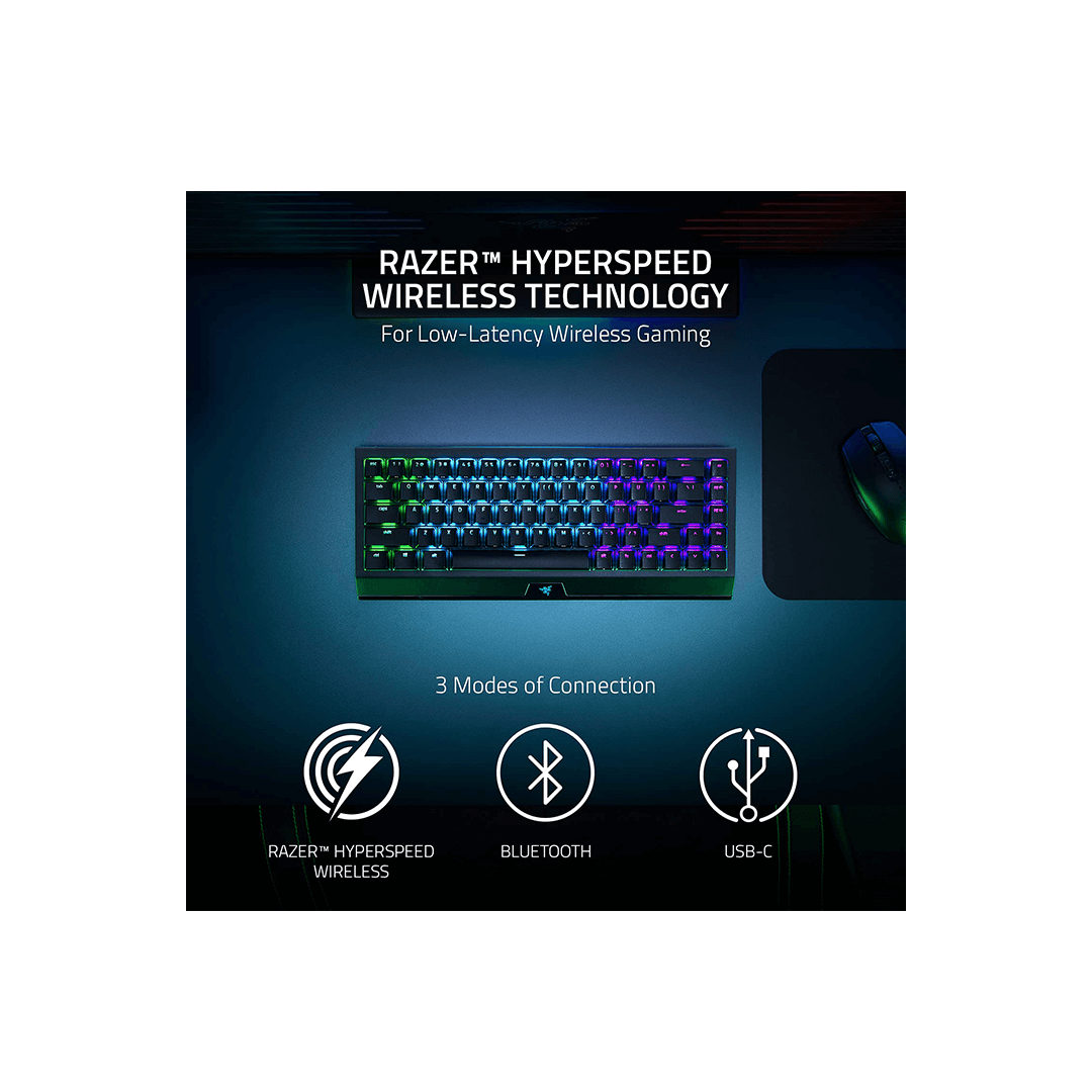 Razer Blackwidow V3 Mini Hyperspeed - Phantom Edition - Yellow Switch in Qatar Razer Blackwidow V3 Mini Hyperspeed - Phantom Edition - Yellow Switch in Qatar